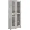 Image de Armoire À Vitrine Gris Béton 82,5x30,5x185,5 Cm Bois Ingénierie Vidaxl
