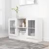 Image de Armoire À Vitrine Blanc 120x30,5x70 Cm Bois D'ingénierie Vidaxl