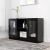 Image de Armoire À Vitrine Noir 120x30,5x70 Cm Bois D'ingénierie Vidaxl