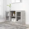 Image de Armoire À Vitrine Gris Béton 120x30,5x70 Cm Bois D’ingénierie Vidaxl