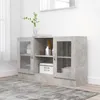 Image de vidaXL Armoire à vitrine Gris béton 120x305x70 cm Bois d’ingénierie 802790