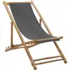 Image de Chaise De Terrasse Bambou Et Toile Gris Foncé Vidaxl