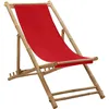 Image de Chaise De Terrasse Bambou Et Toile Rouge Vidaxl