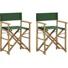 Image de Chaises Pliables De Directeur Lot De 2 Vert Bambou Et Tissu Vidaxl