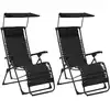 Image de Chaises Pliables De Terrasse Lot De 2 Textilène Noir Vidaxl