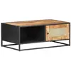 Image de Table Basse 90x50x35cm Bois De Manguier Brut Et Canne Naturelle Vidaxl