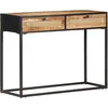 Image de Table Console 100x35x75 Cm Bois De Manguier Et Canne Naturelle Vidaxl