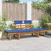 Image de vidaXL Banc de jardin avec coussins 2-en-1 190 cm Bois solide dacacia