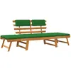 Image de Banc De Jardin Avec Coussins 2-en-1 190 Cm Bois Solide D'acacia Vidaxl