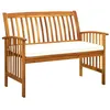 Image de vidaXL Banc de jardin avec coussins 119 cm Bois solide dacacia 312132