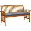 Image de Banc De Jardin Avec Coussin 147 Cm Bois D'acacia Massif Vidaxl