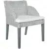 Image de Chaise À Manger Avec Coussin Gris Rotin Naturel Vidaxl