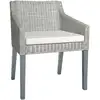 Image de Chaise À Manger Avec Coussin Gris Rotin Naturel Vidaxl
