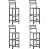 Image de Tabourets De Bar Lot De 4 Gris Bois D'acacia Massif Vidaxl