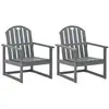 Image de Chaises De Jardin Lot De 2 Gris Bois D'acacia Solide Vidaxl