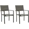 Image de Chaises De Jardin Lot De 2 Textilène Acier Gris Et Anthracite Vidaxl