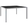 Image de Table De Jardin 130x130x72 Cm Gris Acier Et Verre Vidaxl