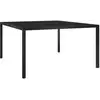 Image de Table De Jardin 130x130x72 Cm Noir Acier Et Verre Vidaxl