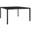 Image de vidaXL Table de jardin 130x130x72 cm Noir Acier et verre