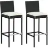 Image de Tabourets De Bar De Jardin Et Coussins Lot De 2 Résine Tressée Vidaxl
