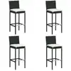 Image de Tabourets De Bar De Jardin Et Coussins Lot De 4 Résine Tressée Vidaxl