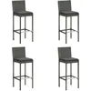 Image de Tabourets De Bar De Jardin Et Coussins Lot De 4 Résine Tressée Vidaxl