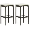 Image de vidaXL 2x Tabourets de Bar avec Coussins Sièges de Comptoir Tabourets de Bistrot Pub Salle à Manger Restaurant Marron Résine 313439