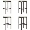 Image de Tabourets De Bar Avec Coussins Lot De 4 Marron Résine Tressée Vidaxl