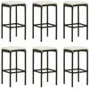 Image de vidaXL Lot de 6 Tabourets de Bar avec Coussins Repose-pieds de Pub Chaises de Bistrot Sièges de Salon Salle de Séjour 313448