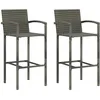 Image de Tabourets De Bar Lot De 2 Gris Résine Tressée Vidaxl