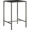 Image de Table De Bar De Jardin Gris 70x70x110cm Résine Tressée Et Verre Vidaxl