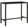 Image de Table De Bar De Jardin Marron 130x60x110cm Résine Tressée Verre Vidaxl