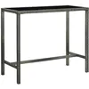 Image de Table Bar De Jardin Gris 130x60x110 Cm Résine Tressée Et Verre Vidaxl