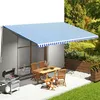 Image de vidaXL Tissu de remplacement pour auvent Bleu et blanc 6x35 m 311924
