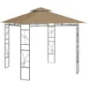 Image de vidaXL Belvédère Tonnelle de Jardin Pavillon dExtérieur Tente de Réception Chapiteau de Jardin Pique-niques 3x3x27 m Taupe 313913