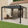 Image de Tonnelle Avec Toit À Persienne 3x3 M Anthracite Tissu Aluminium Vidaxl