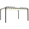 Image de Tonnelle Avec Toit À Persienne 3x4 M Crème Tissu Et Aluminium Vidaxl