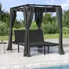 Image de Chaise Longue Double Avec Rideaux Latéraux Et Supérieurs Vidaxl