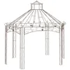 Image de vidaXL Pavillon de jardin Marron antique 400x258x378 cm Fer