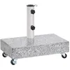 Image de Socle de parasol - vidaXL - Granite - 45x25x83 cm - Acier inoxydable - Gris clair