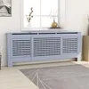 Image de Cache-radiateur - vidaXL - 205 cm - MDF Gris - Design à lattes modernes - Espace de rangement supplémentaire