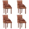 Image de Chaises À Manger Lot De 4 Marron Cuir De Chèvre Véritable Vidaxl