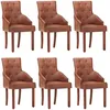 Image de Chaises À Manger Lot De 6 Marron Cuir De Chèvre Véritable Vidaxl