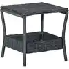 Image de Table De Jardin Gris Foncé 45x45x46,5 Cm Résine Tressée Vidaxl
