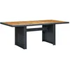 Image de Table De Jardin Gris Foncé Résine Tressée Et Bois D'acacia Vidaxl