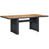 Image de vidaXL Table de jardin Gris foncé Résine tressée et bois dacacia