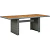 Image de Table De Jardin Gris Clair Résine Tressée Et Bois D'acacia Vidaxl