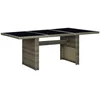 Image de Table De Jardin Marron Résine Tressée Et Verre Trempé Vidaxl