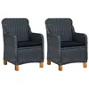 Image de Chaises De Jardin Avec Coussins Lot De 2 Résine Tressée Vidaxl