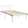 Image de Vidaxl cadre de lit sans matelas blanc métal 100x200 cm 324824